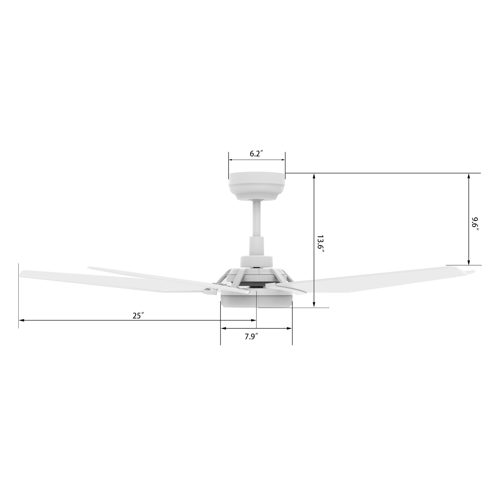Carro WOODROW 52 inch 5-Blade Smart Ceiling Fan with LED Light Kit & Remote - White/White