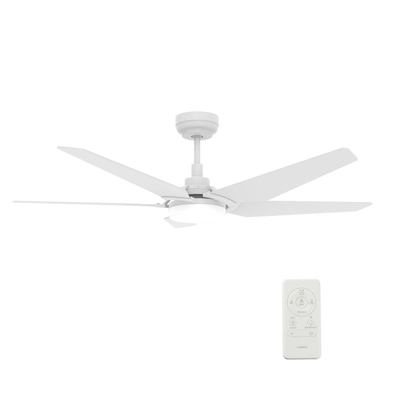 Carro WOODROW 52 inch 5-Blade Smart Ceiling Fan Replacement Blades - White