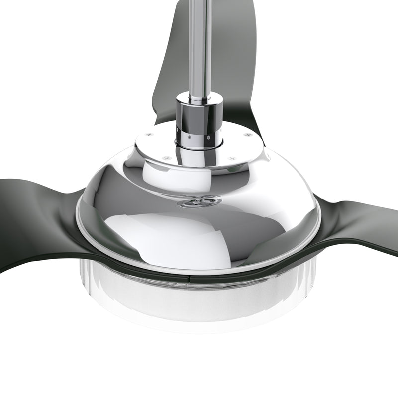Carro FLETCHER 56 inch 3-Blade Smart Ceiling Fan with LED Light Kit & Remote - Silver/Black fan blades
