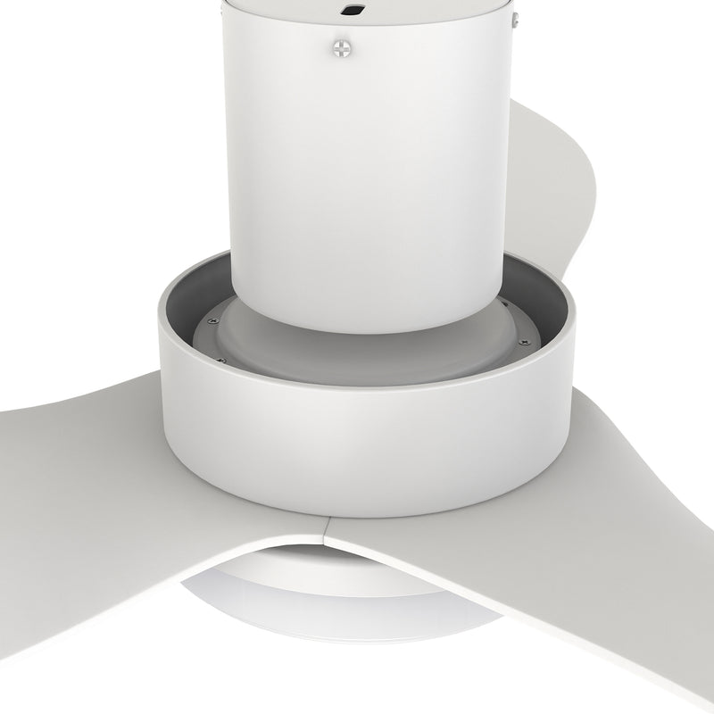 Carro RYNA 36 inch 3-Blade Flush Mount Smart Ceiling Fan with LED Light Kit & Remote- White/White