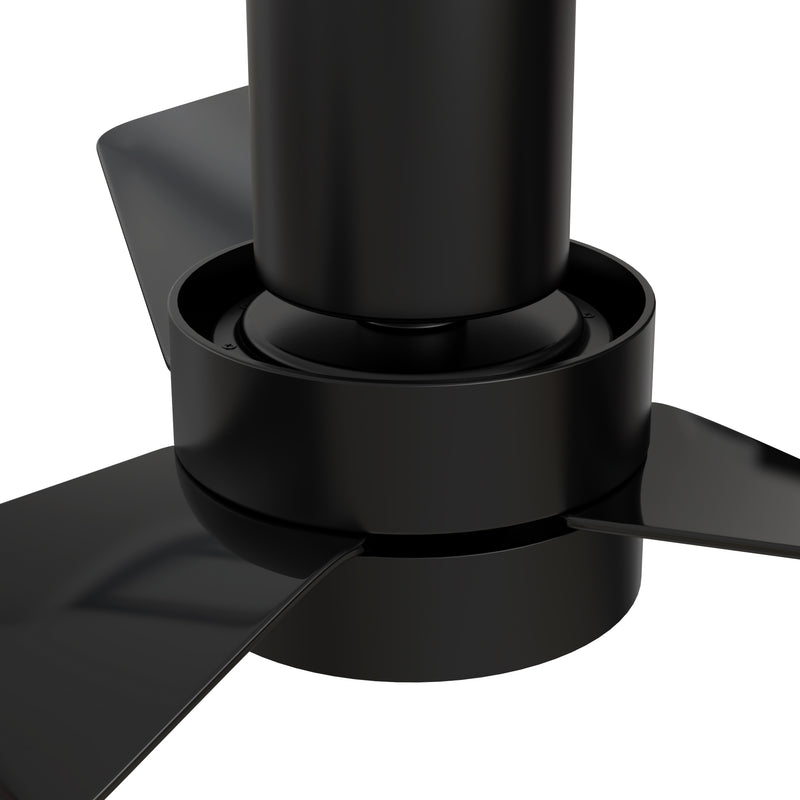 Carro PORTER 44 inch 3-Blade Flush Mount Smart Ceiling Fan with LED Light Kit & Remote- Black/Black