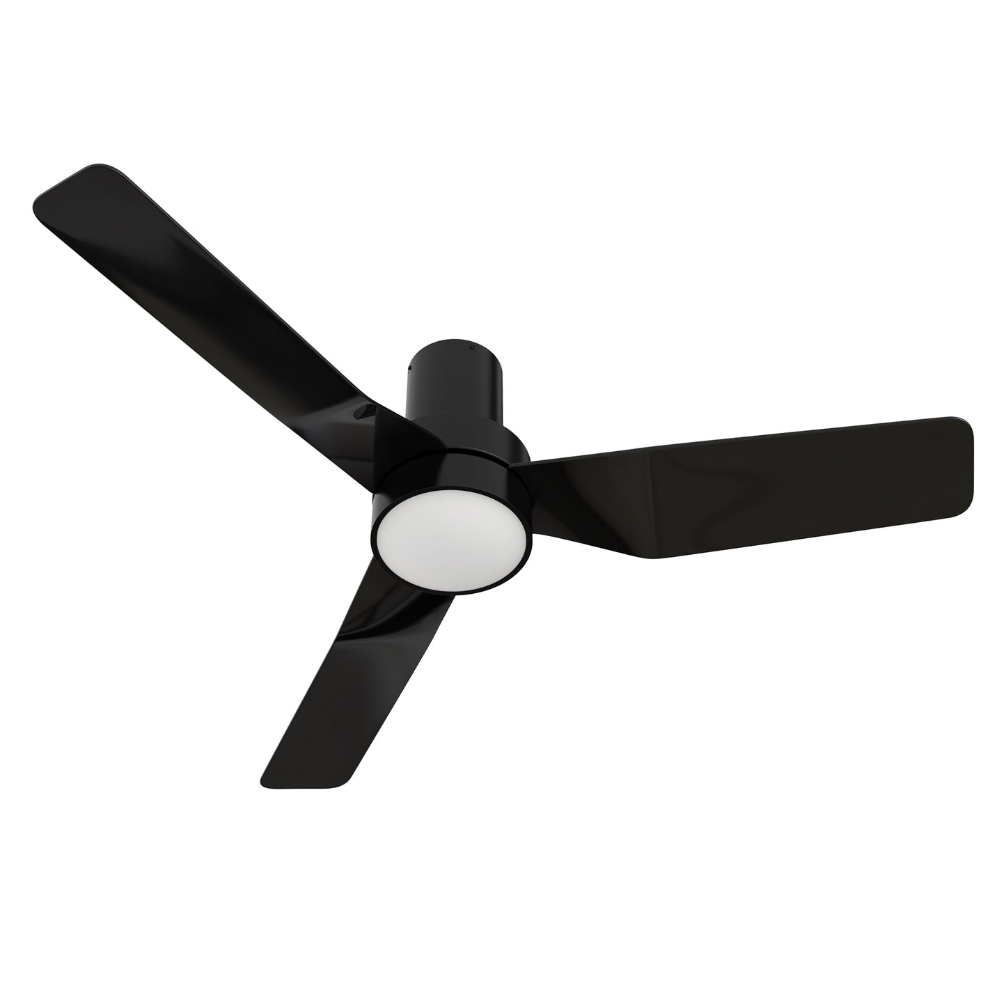 Carro PORTER 44 inch 3-Blade Flush Mount Smart Ceiling Fan with LED Light Kit & Remote- Black/Black