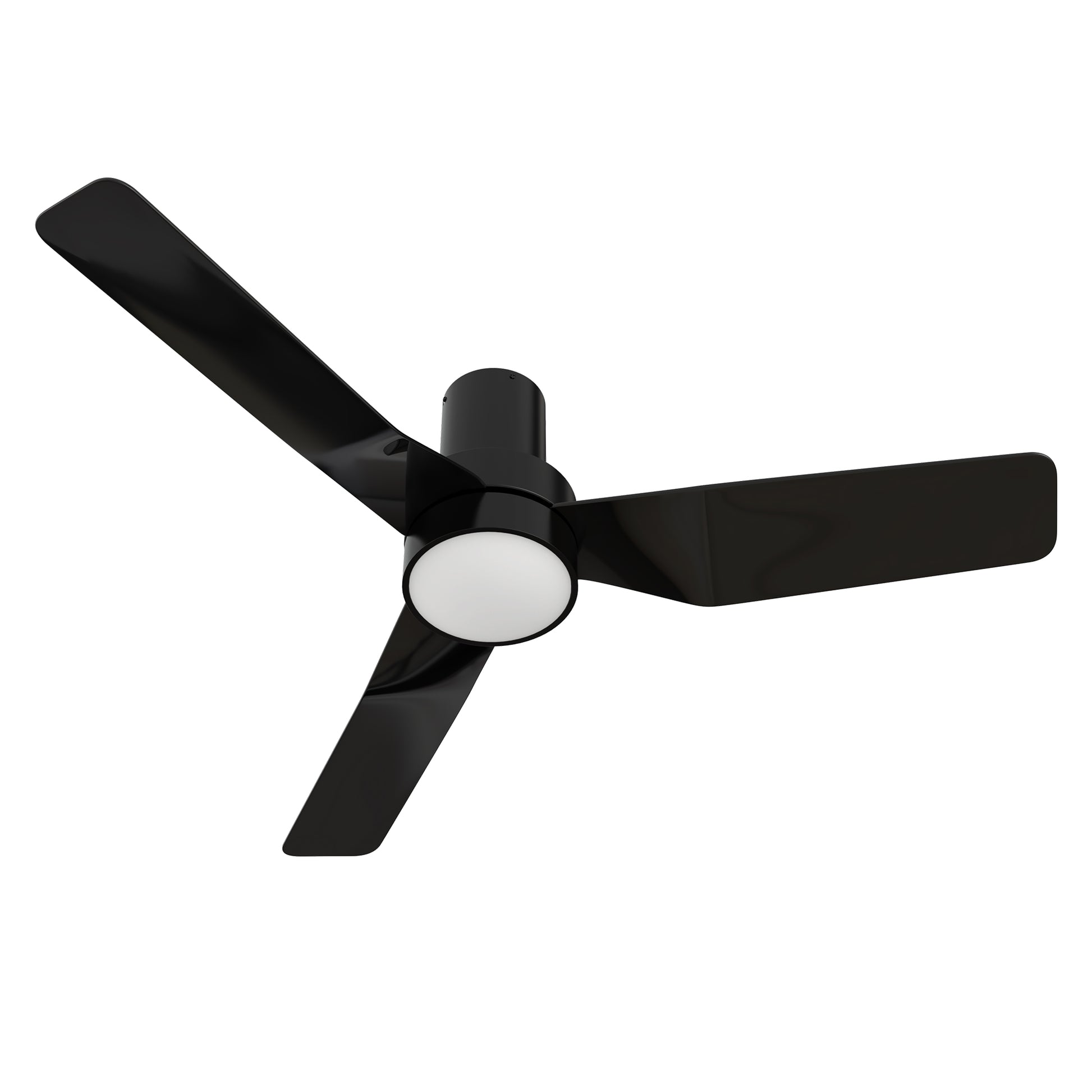 Carro PORTER 44 inch 3-Blade Flush Mount Smart Ceiling Fan with LED Light Kit & Remote- Black/Black