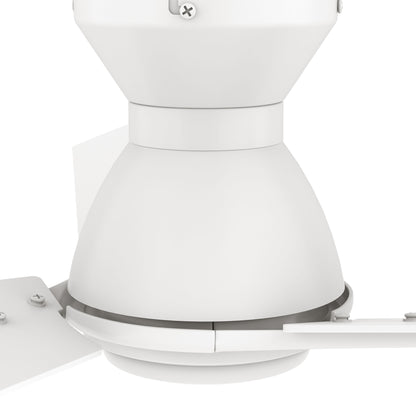 Carro CALEN 48 inch 3-Blade Flush Mount Smart Ceiling Fan with LED Light Kit & Remote Control- White/White