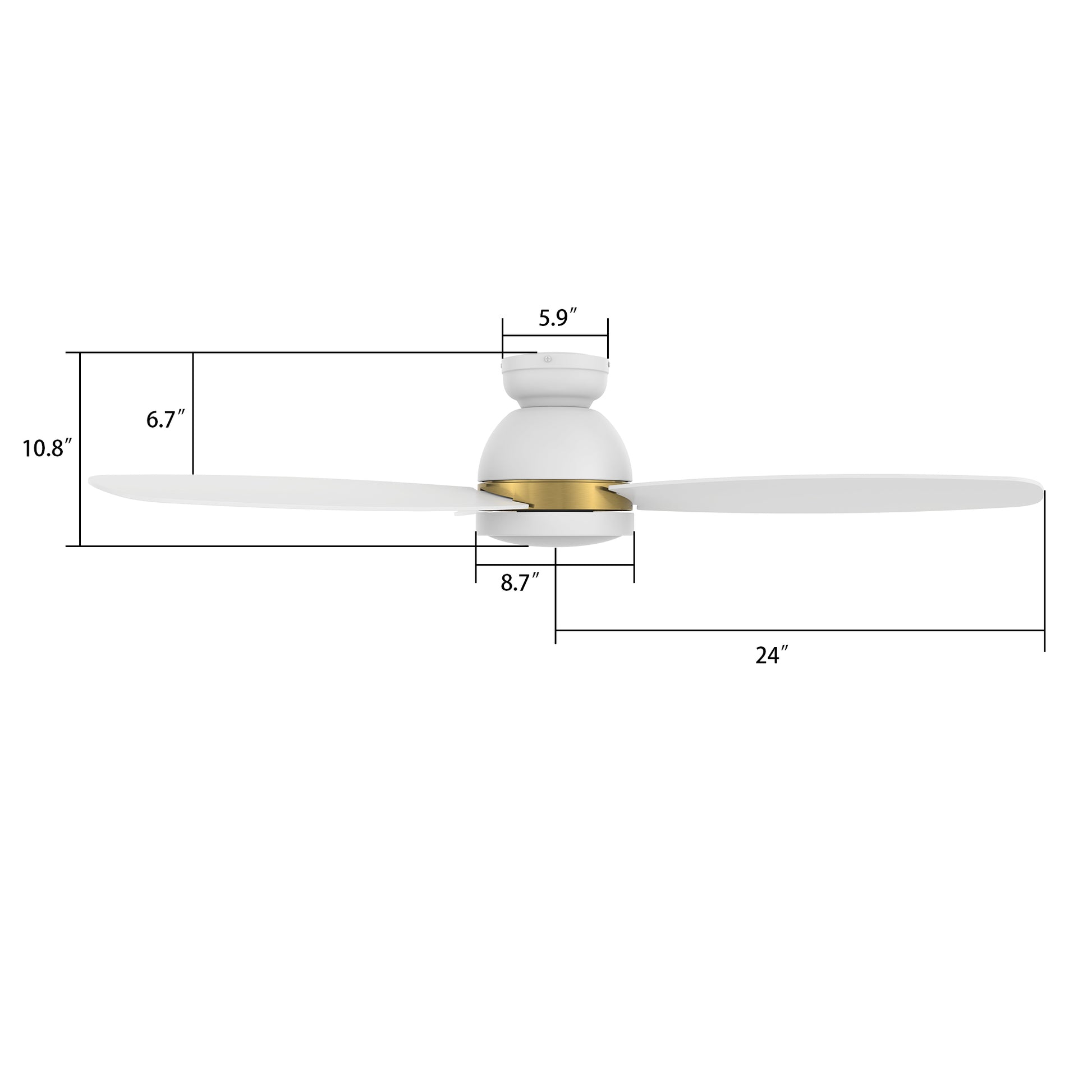 Carro FREMONT 48 inch 3-Blade Flush Mount Smart Ceiling Fan with LED Light Kit & Remote- White/White