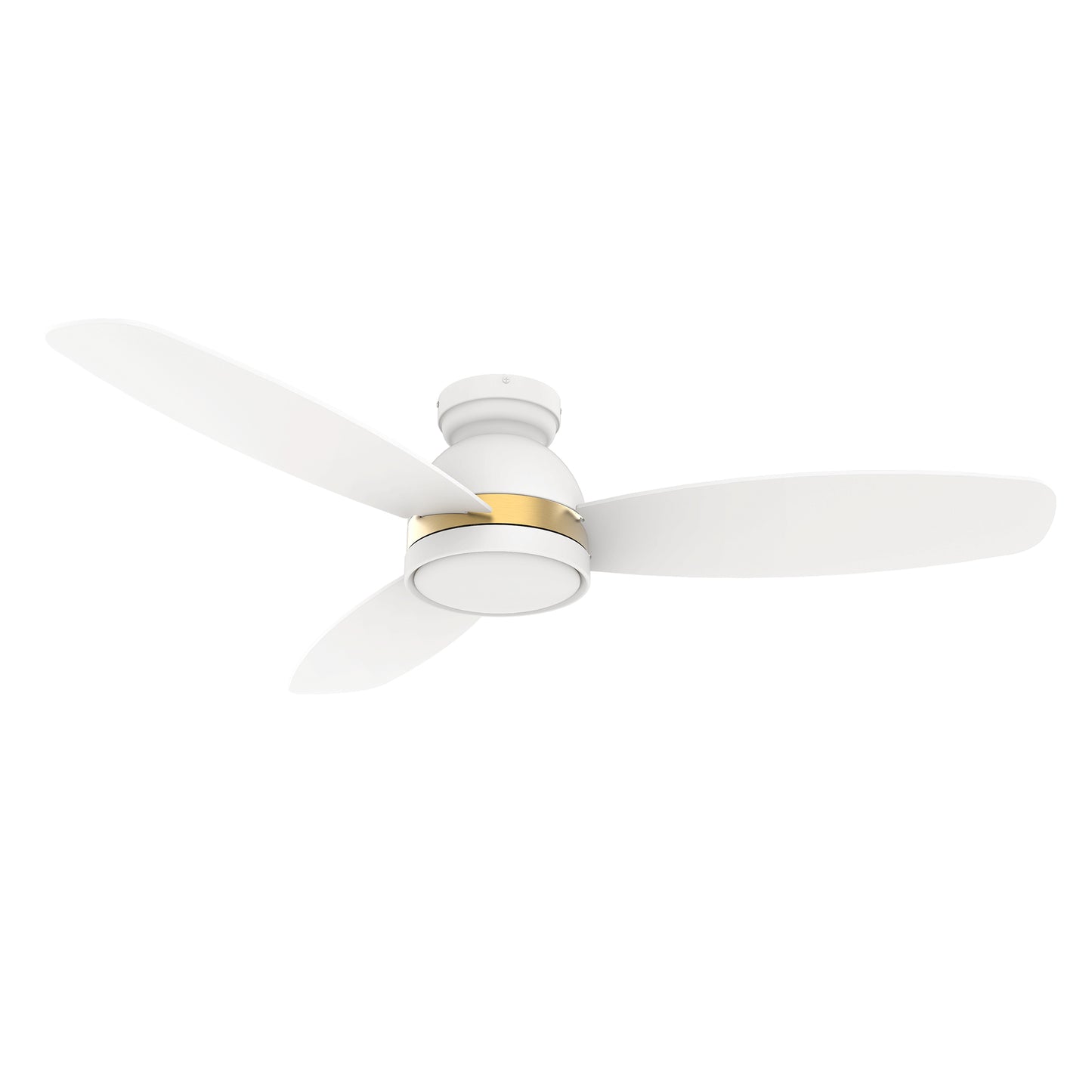 Carro FREMONT 48 inch 3-Blade Flush Mount Smart Ceiling Fan with LED Light Kit & Remote- White/White