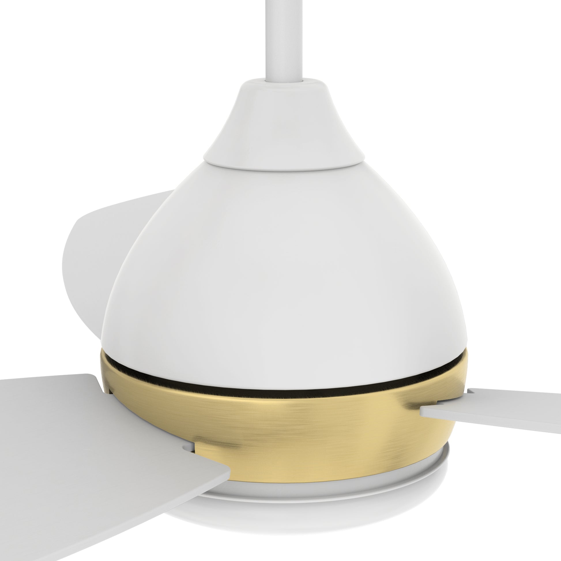 Carro HOBART 52 inch 3-Blade Smart Ceiling Fan with LED Light Kit & Remote- White/White (Gold Detail)