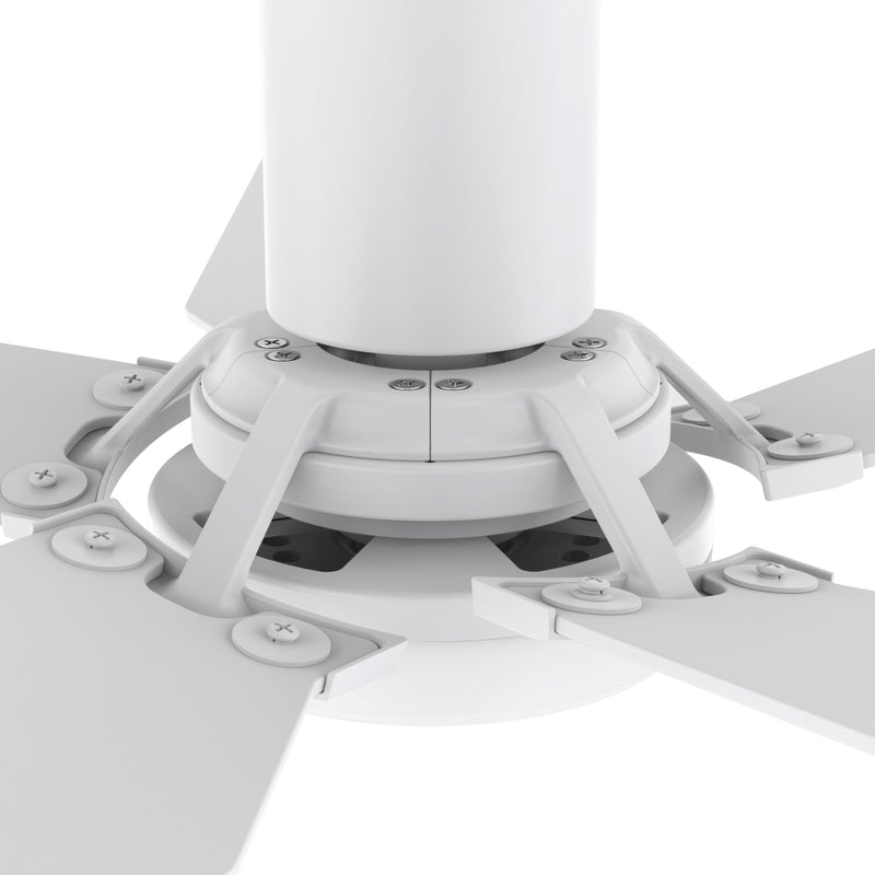 Carro WOODROW 48 inch 5-Blade Flush Mount Smart Ceiling Fan with LED Light Kit & Remote - White/White