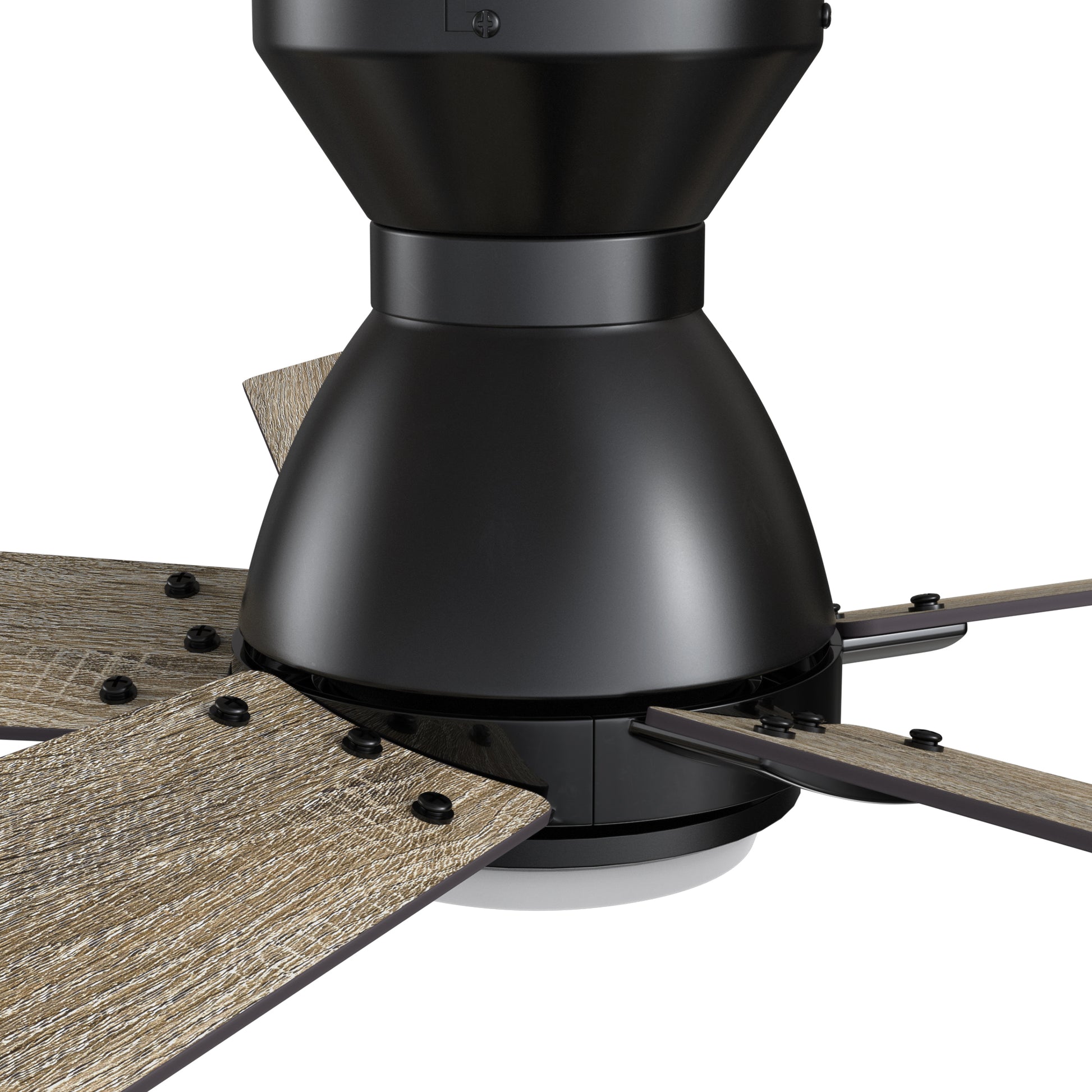 Carro ASCENDER 48 inch 5-Blade Flush Mount Smart Ceiling Fan with LED Light & Remote Control - Black/Walnut & Barnwood (Reversible Blades)