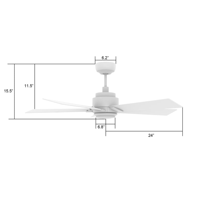Carro ASCENDER 48 inch 5-Blade Smart Ceiling Fan with LED Light & Remote Control - White/White