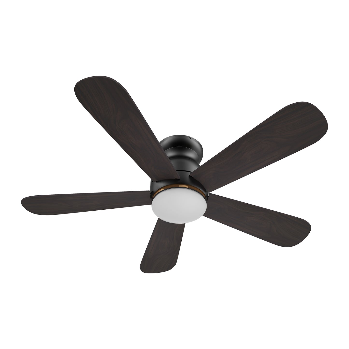 Carro DUBOIS 48 inch 5-Blade Flush Mount Smart Ceiling Fan with LED Light Kit & Remote- Black/Walnut & Barnwood (Reversible Blades)