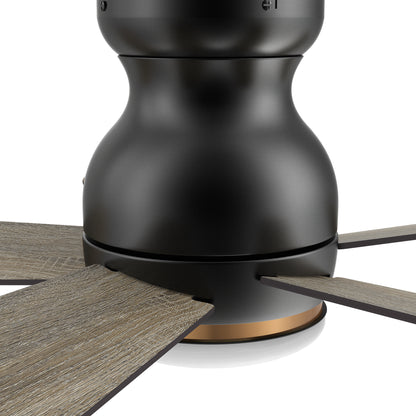 Carro DUBOIS 48 inch 5-Blade Flush Mount Smart Ceiling Fan with LED Light Kit & Remote- Black/Walnut & Barnwood (Reversible Blades)