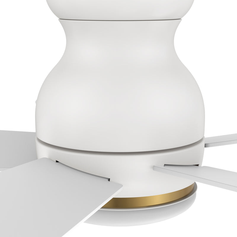 Carro DUBOIS 48 inch 5-Blade Flush Mount Smart Ceiling Fan with LED Light Kit & Remote- White/White