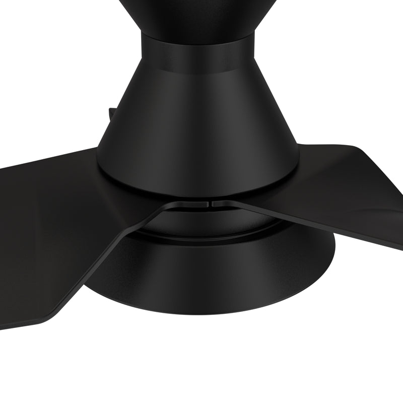 Carro Home KREIS 52 inch Flush Mount 3-Blade Smart Ceiling Fan with LED Light Kit & Remote - Black/Black Fan Blades