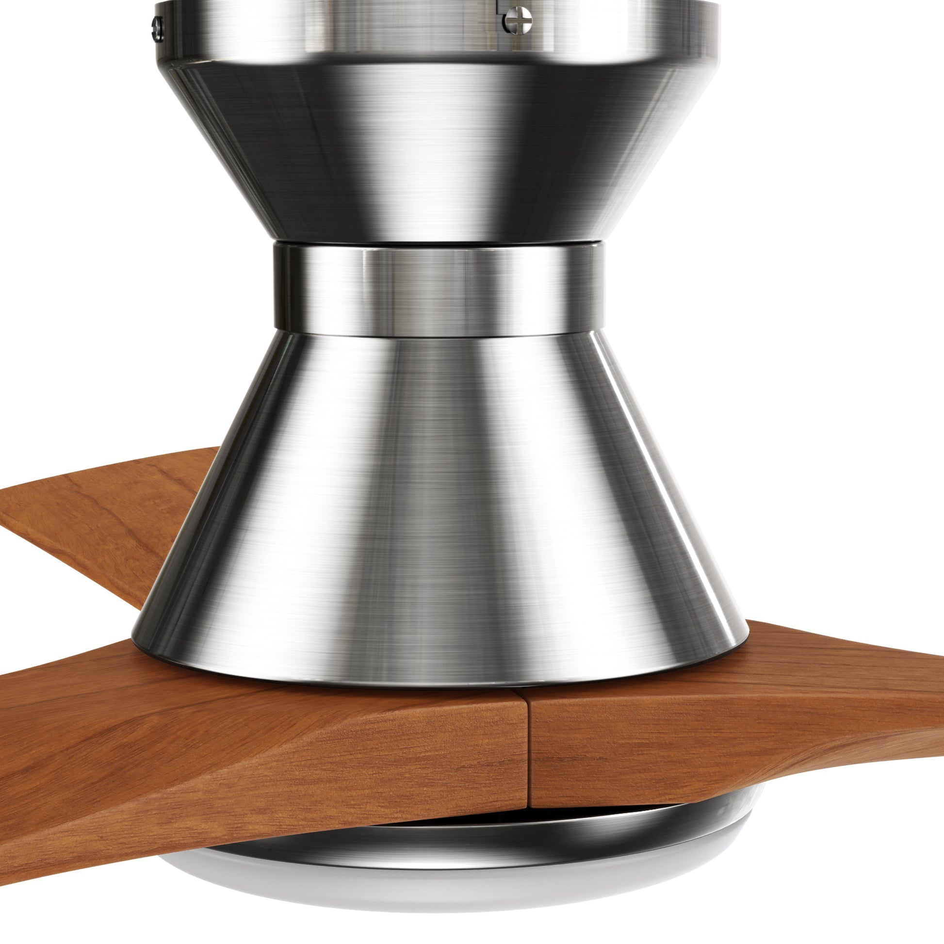 Carro NICOLET 52 inch 3-Blade Flush Mount Smart Ceiling Fan with LED Light Kit & Remote- Silver/Antique Walnut