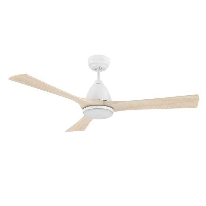 Carro PERRY 52 inch 3-Blade Smart Ceiling Fan with LED Light Kit & Remote- White/Whitewashed Walnut