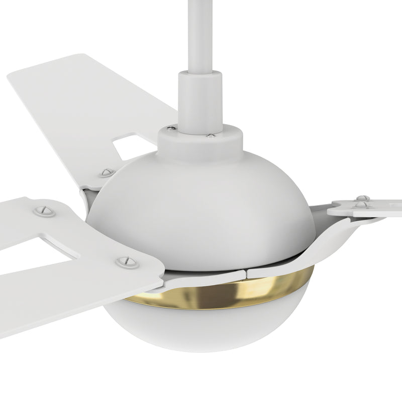 Carro BEDFORD 52 inch 3-Blade Smart Ceiling Fan with LED Light Kit & Remote Control- White/White (Gold Detail)