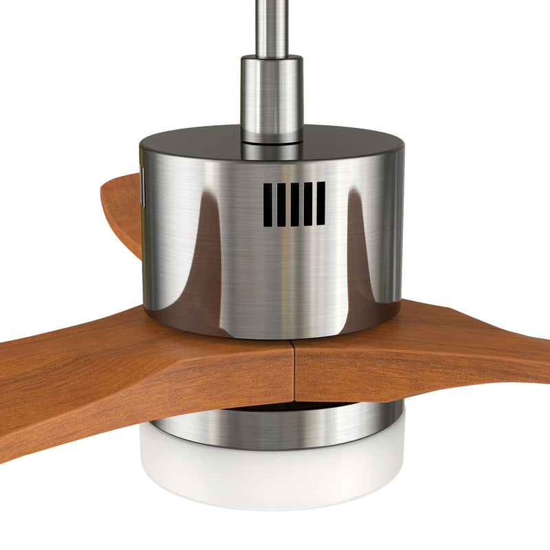 Carro PALMER 52 inch 3-Blade Smart Ceiling Fan with LED Light Kit & Remote- Silver/Antique Walnut