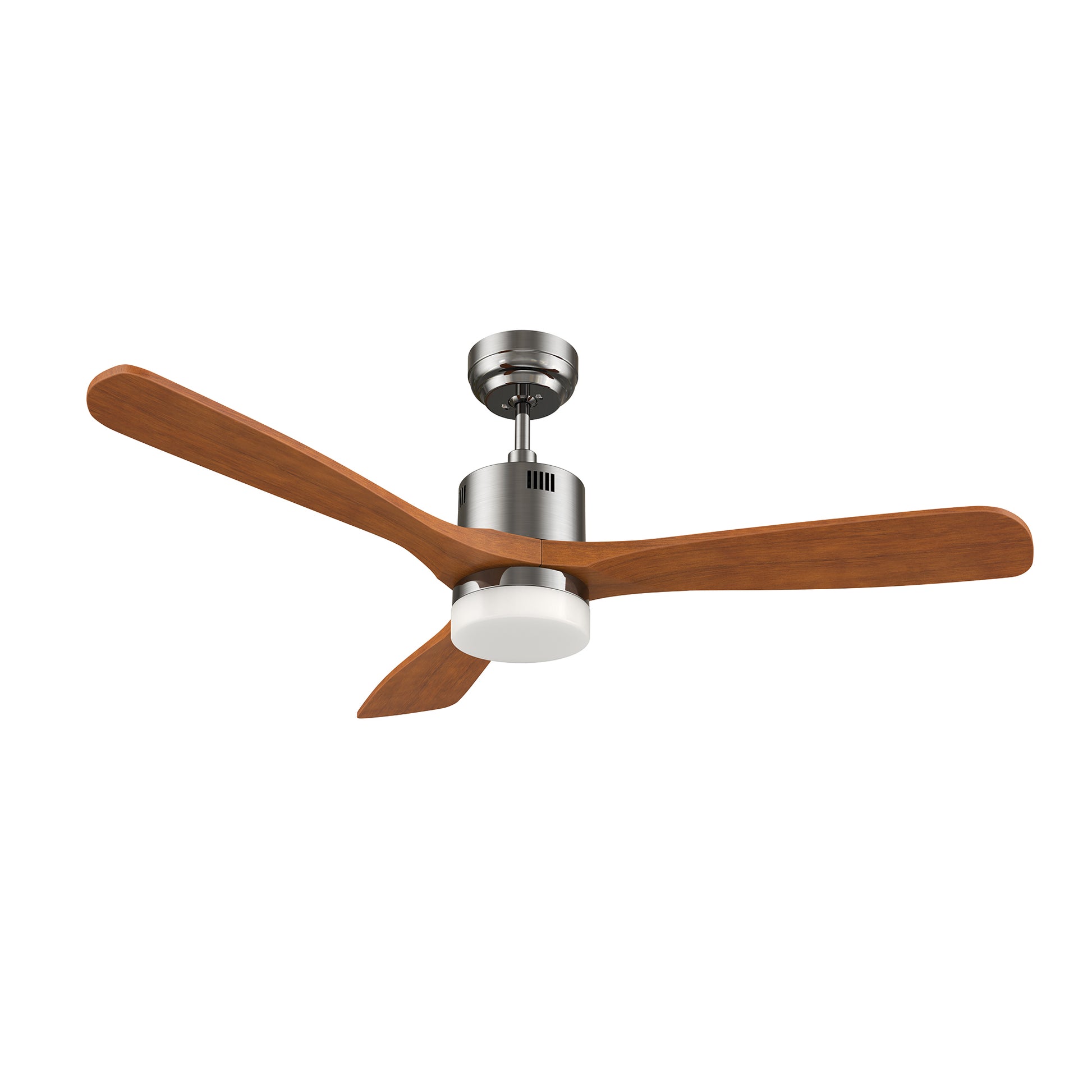 Carro PALMER 52 inch 3-Blade Smart Ceiling Fan with LED Light Kit & Remote- Silver/Antique Walnut