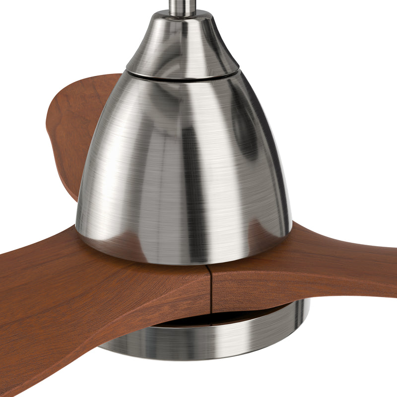 Carro GARRICK 52 inch 3-Blade Smart Ceiling Fan with LED Light Kit & Remote- Silver/Red Wood