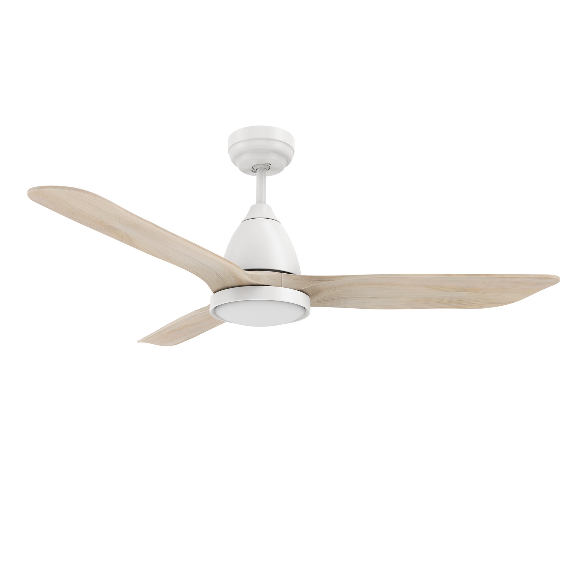 Carro GARRICK 52 inch 3-Blade Smart Ceiling Fan with LED Light Kit & Remote- Silver/White Oak