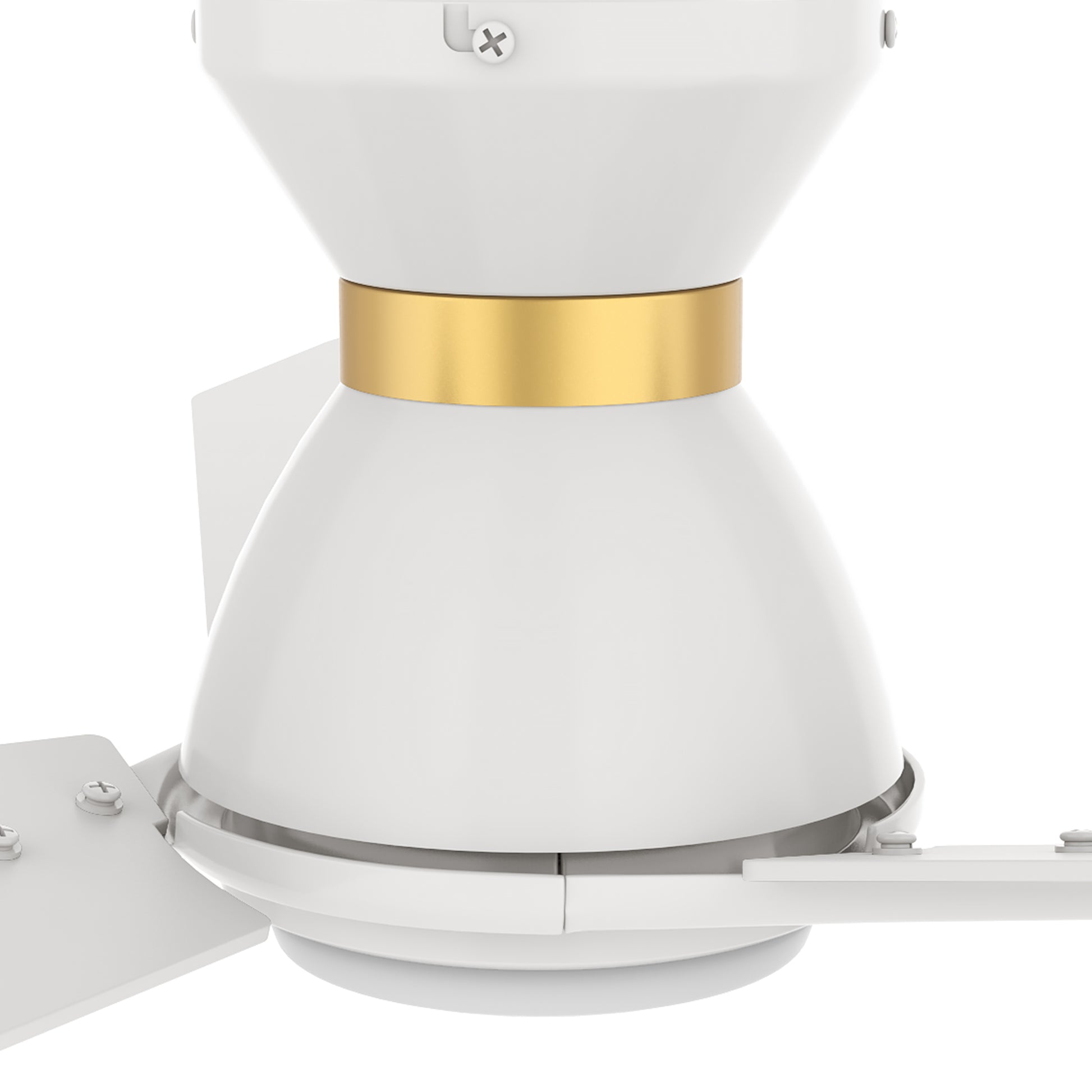 Carro CALEN 52 inch 3-Blade Flush Mount Smart Ceiling Fan with LED Light Kit & Remote Control- White/White