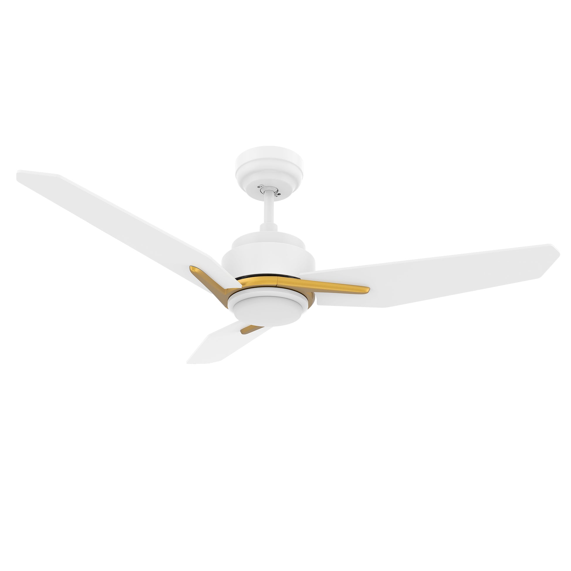 Carro CALEN 52 inch 3-Blade Smart Ceiling Fan with LED Light Kit & Remote Control- White/White (Gold Details)