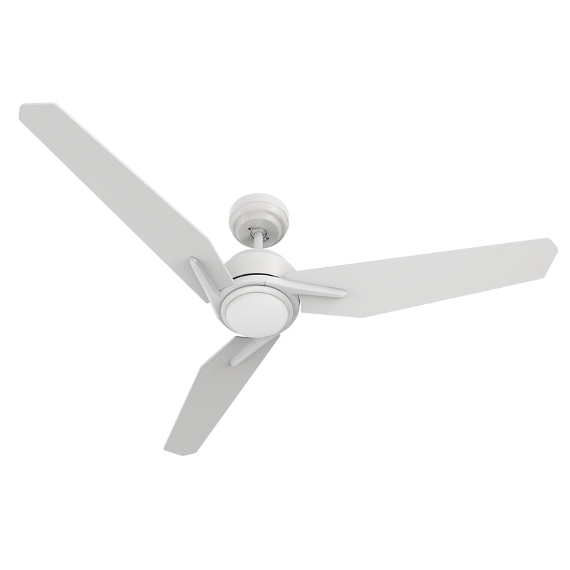 CALEN 52 inch 3-Blade Smart Ceiling Fan with LED Light Kit & Remote Control- White/White