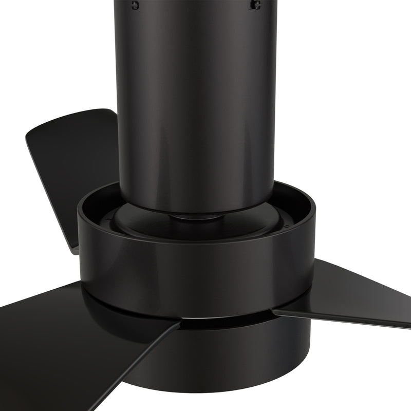 Carro MADRID 52 inch 3-Blade Flush Mount Smart Ceiling Fan with LED Light Kit & Remote- Black/Black