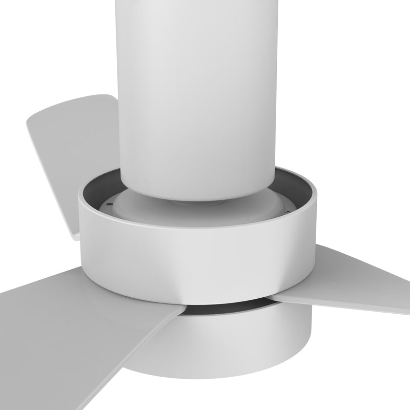 Carro MADRID 52 inch 3-Blade Flush Mount Smart Ceiling Fan with LED Light Kit & Remote- White/White