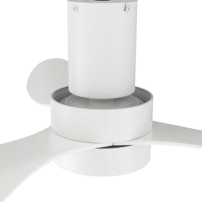 Carro AURORA 52 inch 3-Blade Flush Mount Smart Ceiling Fan with LED Light Kit & Remote- White/White