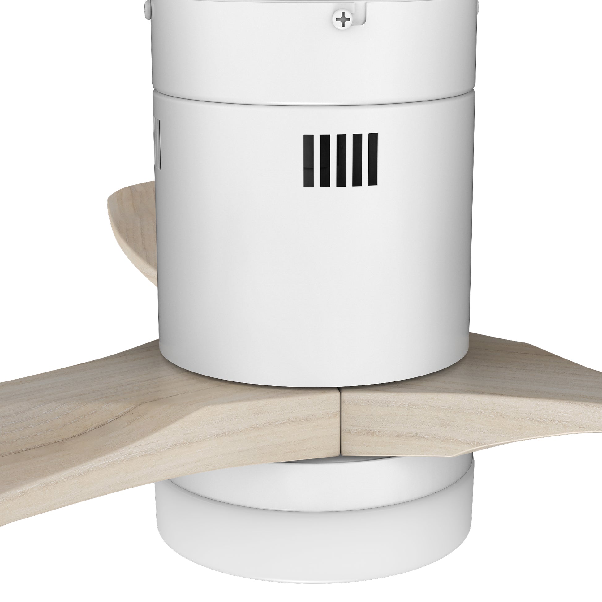 Carro LABELLE 52 inch 3-Blade Flush Mount Smart Ceiling Fan with LED Light Kit & Remote- White/White Oak