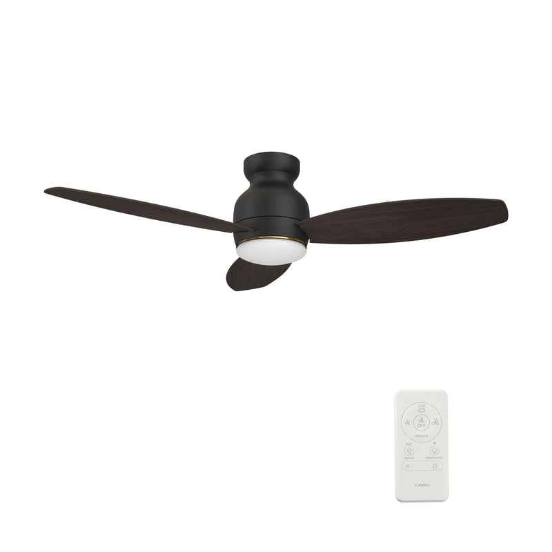Carro Home TRENTO 52 inch 3-Blade Smart Ceiling Fan with LED Light Kit & Remote- Dark Wood/Light Wood (Reversible Blades)