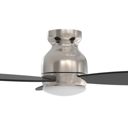 Carro Home TRENTO 52 inch 3-Blade Smart Ceiling Fan with LED Light Kit & Remote- Silver/Black fan blades