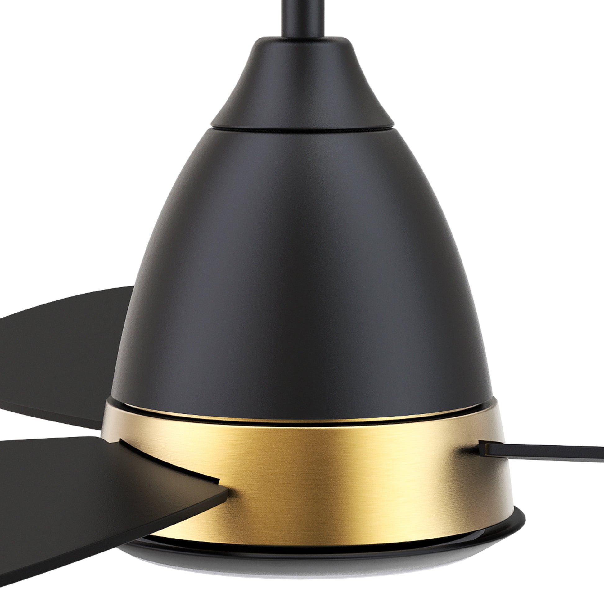 Carro YORK 3-Blade Smart Ceiling Fan with LED Light Kit & Remote Control- Black/Black (Gold Details)