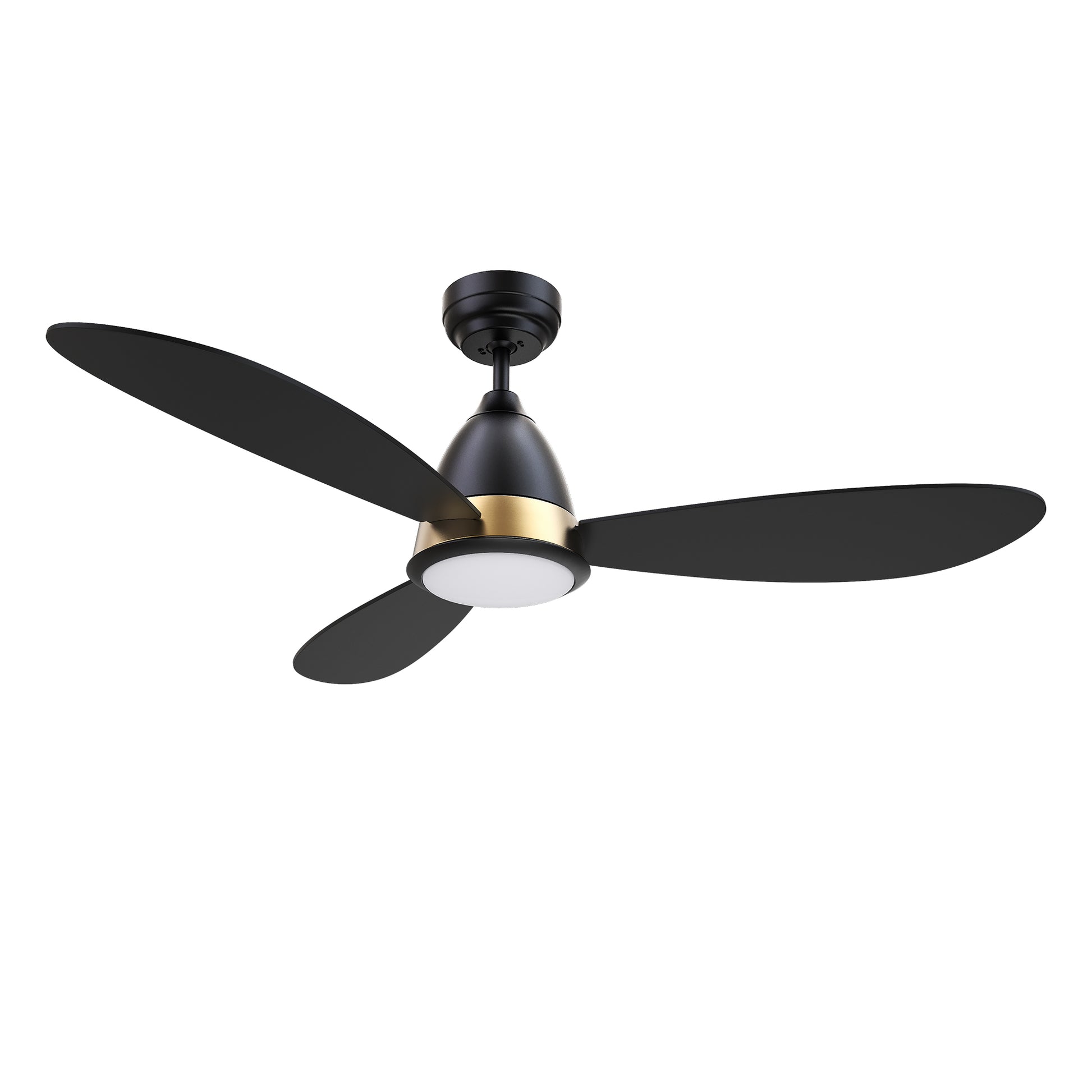 Carro YORK 3-Blade Smart Ceiling Fan with LED Light Kit & Remote Control- Black/Black (Gold Details)