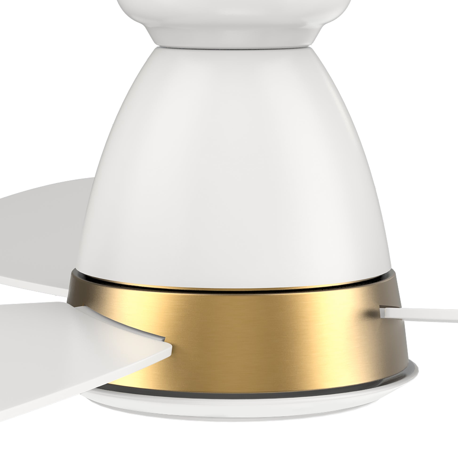 Carro YORK 3-Blade Flush Mount Smart Ceiling Fan with LED Light Kit & Remote Control- White/White (Gold Details)