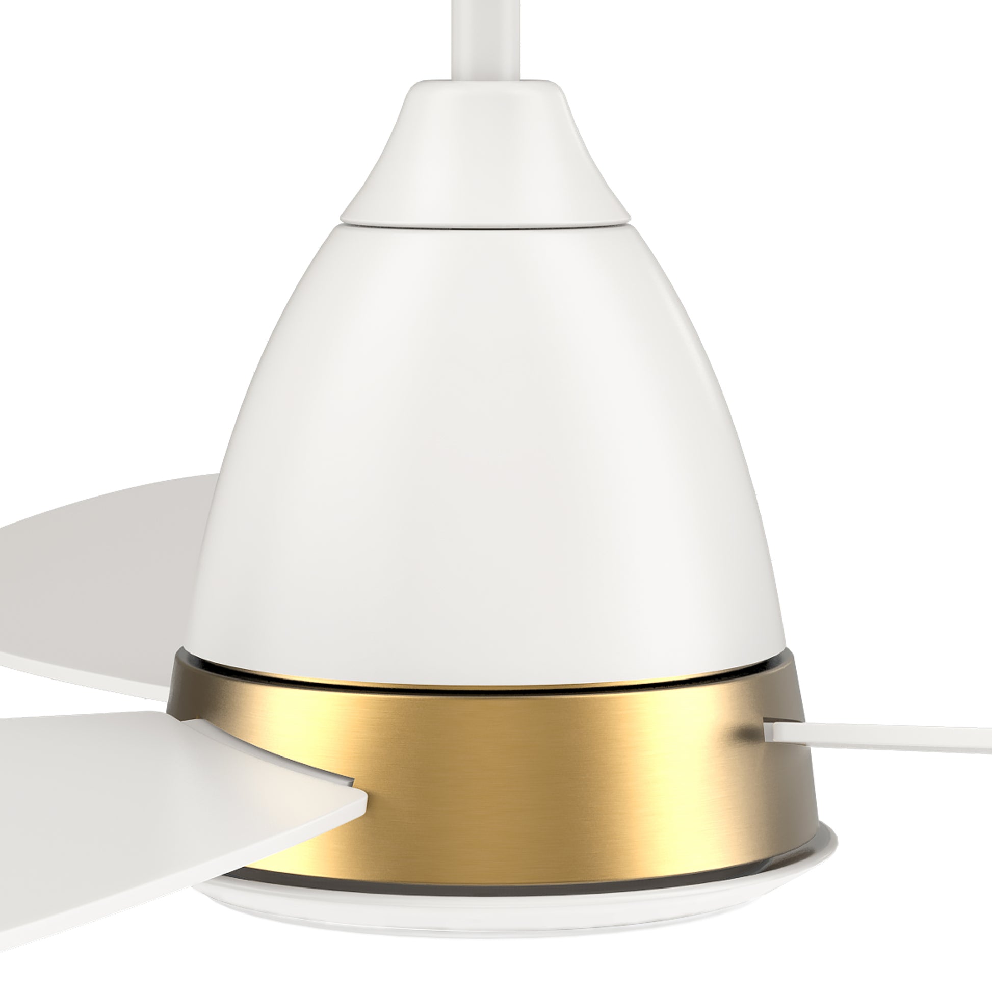 Carro YORK 3-Blade Smart Ceiling Fan with LED Light Kit & Remote Control- White/White (Gold Details)