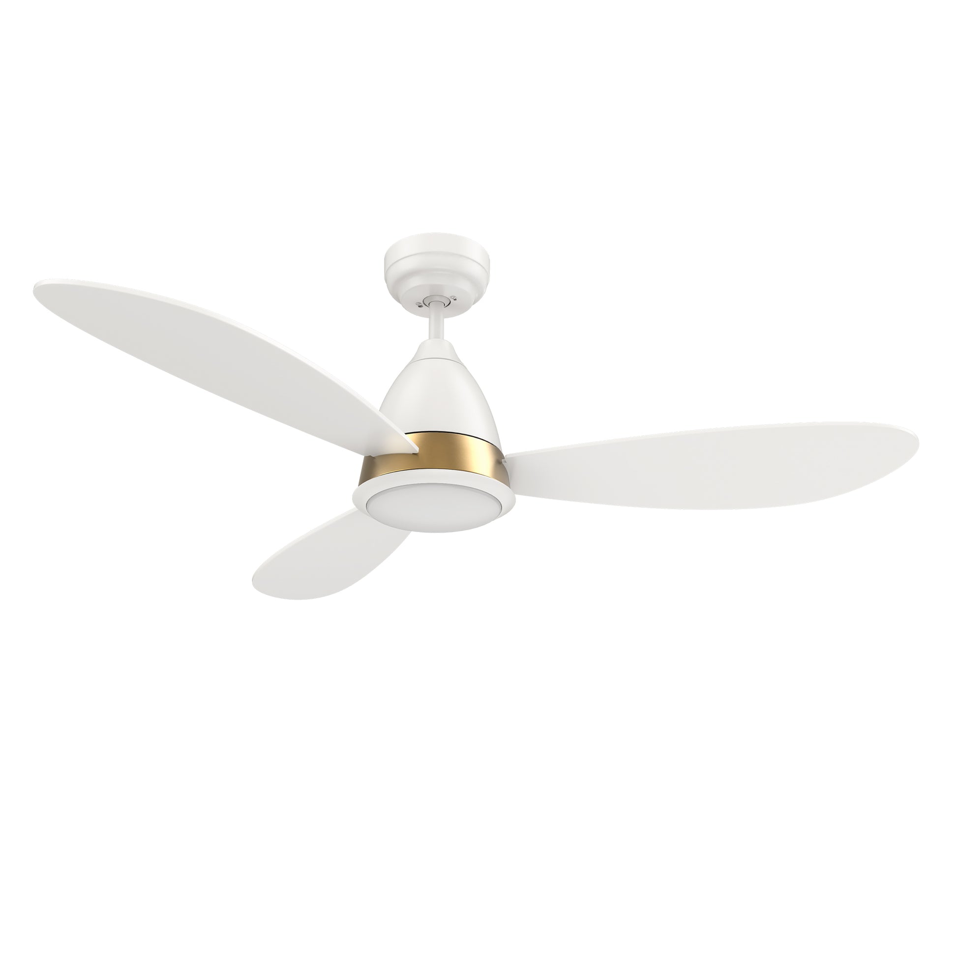 Carro YORK 3-Blade Smart Ceiling Fan with LED Light Kit & Remote Control- White/White (Gold Details)