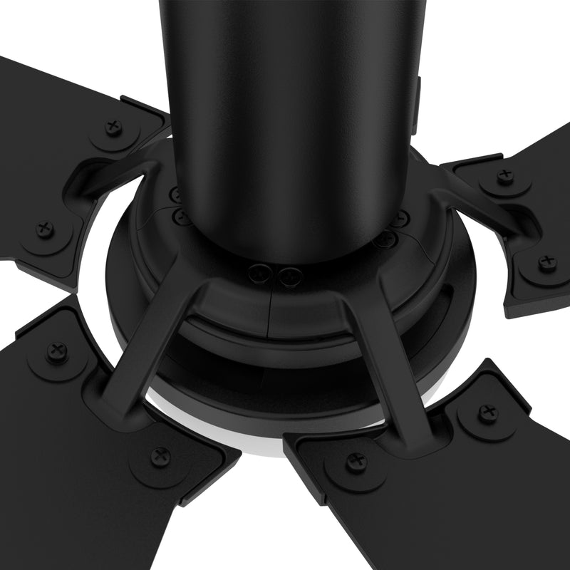Carro Home WOODROW 52 inch Flush Mount 5-Blade Smart Ceiling Fan with LED Light Kit & Remote - Black/Black Fan Blades