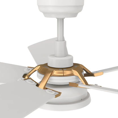 Carro SAVILI 52 inch 5-Blade Smart Ceiling Fan with LED Light Kit & Remote Control- White/White (Gold Details)