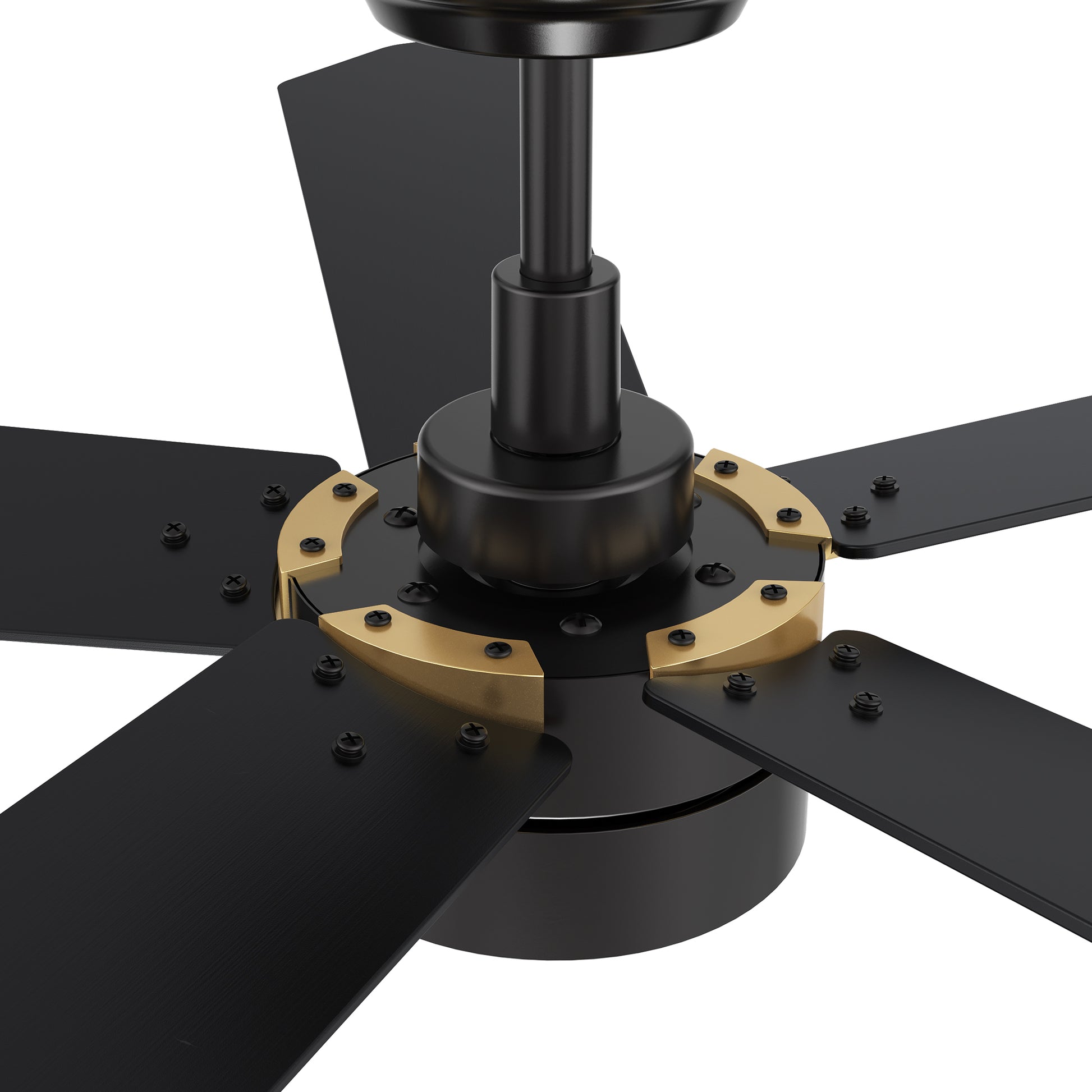 Carro TARRASA 52 inch 5-Blade Smart Ceiling Fan with LED Light Kit & Remote Control- Black/Black (Gold Details)