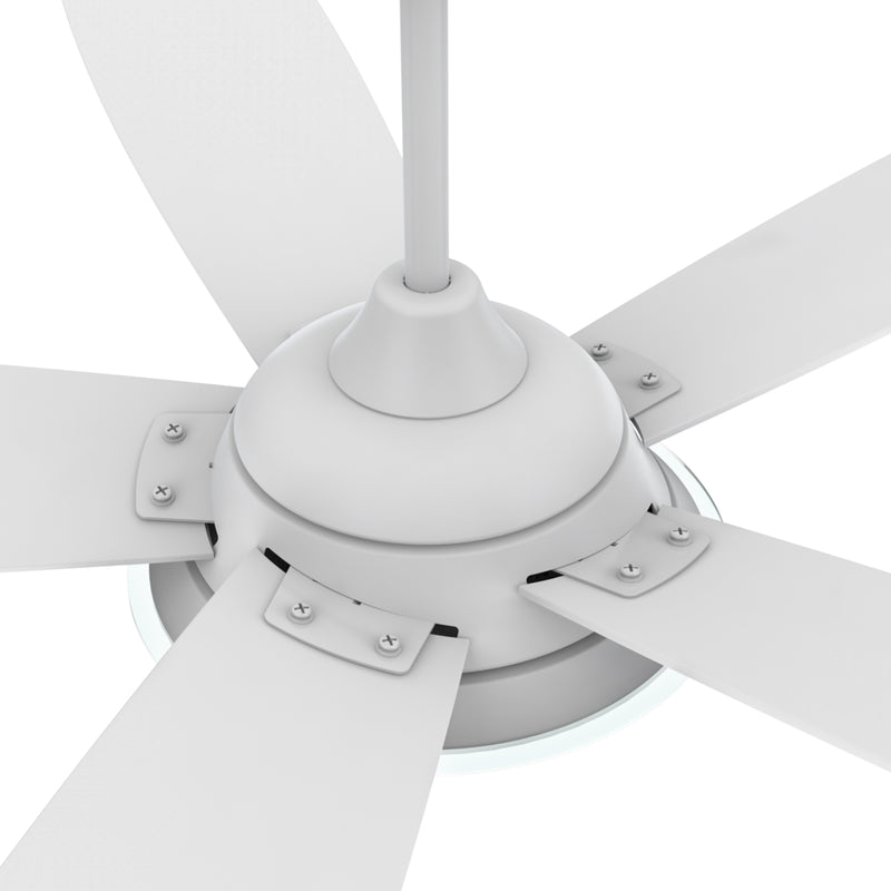 Carro Home JOURNEY 52 inch 5-Blade Smart Ceiling Fan with LED Light Kit & Remote - White/White Fan Blades