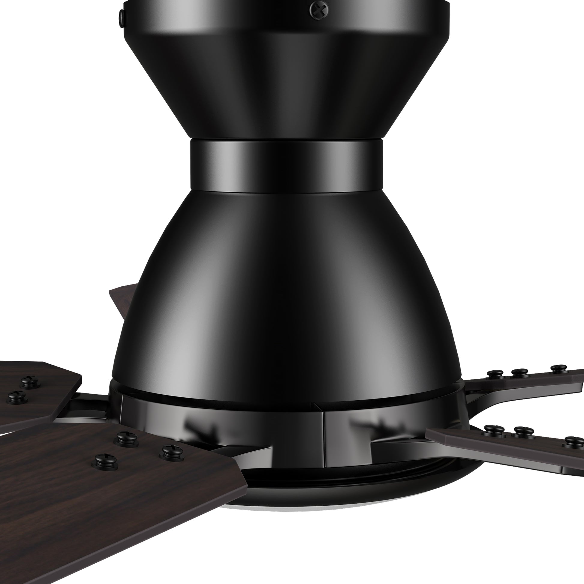 Carro ESPEAR 52 inch Flush Mount 5-Blade Smart Ceiling Fan with LED Light Kit & Remote - Black/Walnut & Barnwood (Reversible Blades)