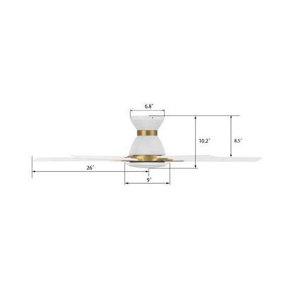 Carro Home ESPEAR 52 inch Flush Mount 5-Blade Smart Ceiling Fan with LED Light Kit & Remote - White/White fan blades