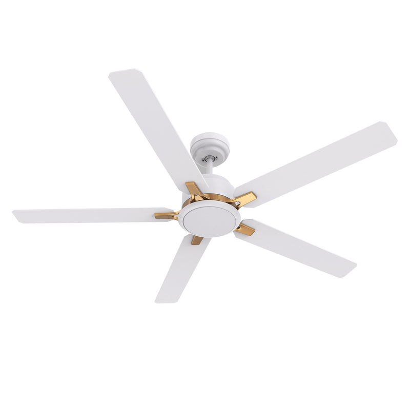 ESPEAR 52 inch 5-Blade Smart Ceiling Fan with LED Light Kit & Remote - White/White (Gold Detail)