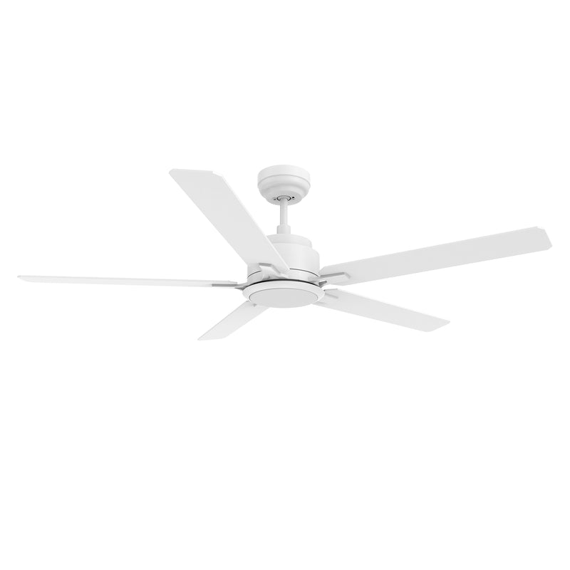 Carro Home ESPEAR 52 inch 5-Blade Smart Ceiling Fan with LED Light Kit & Remote - White/White