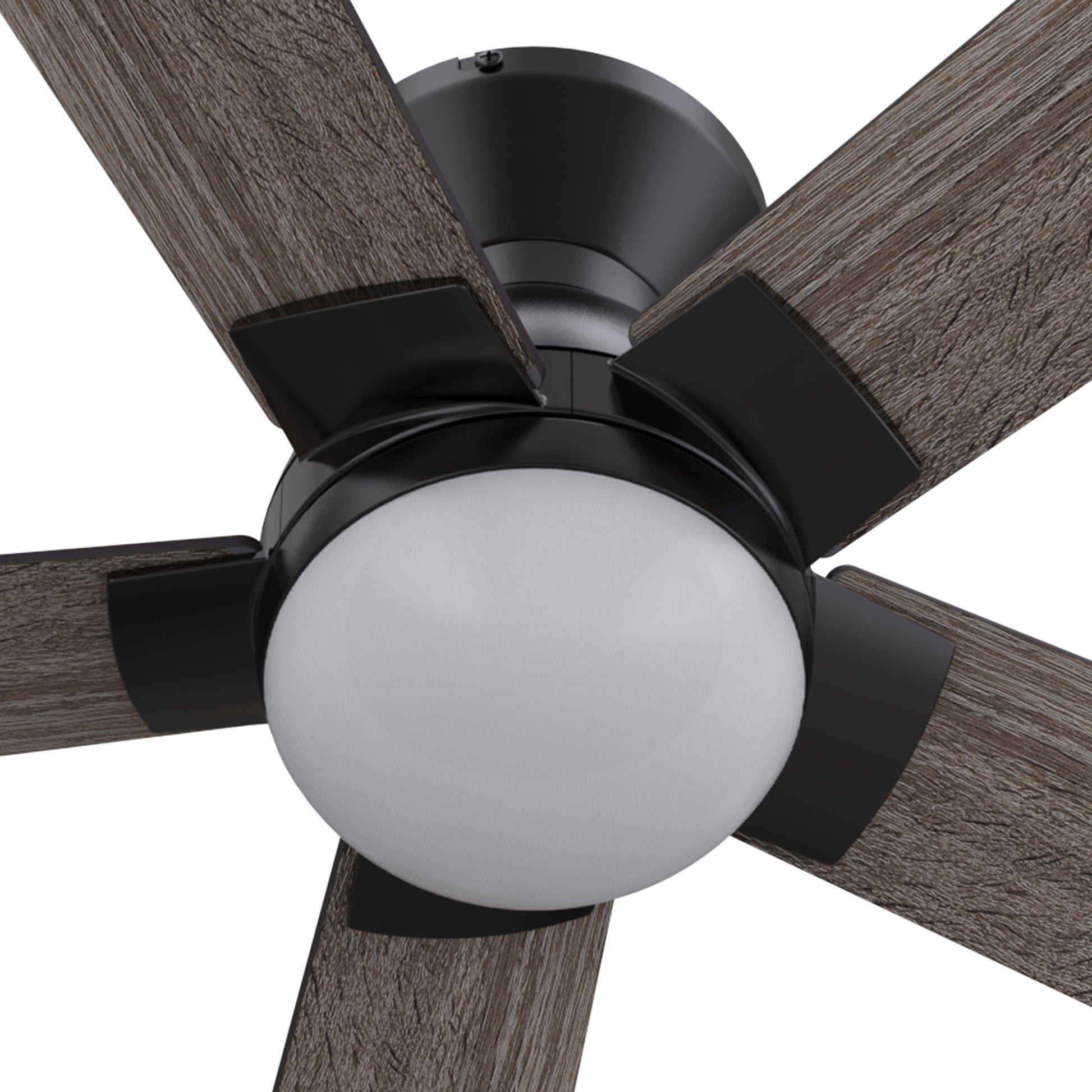 Carro ASCENDER 52 inch 5-Blade Flush Mount Smart Ceiling Fan with LED Light & Remote Control - Black/Walnut & Barnwood (Reversible Blades)