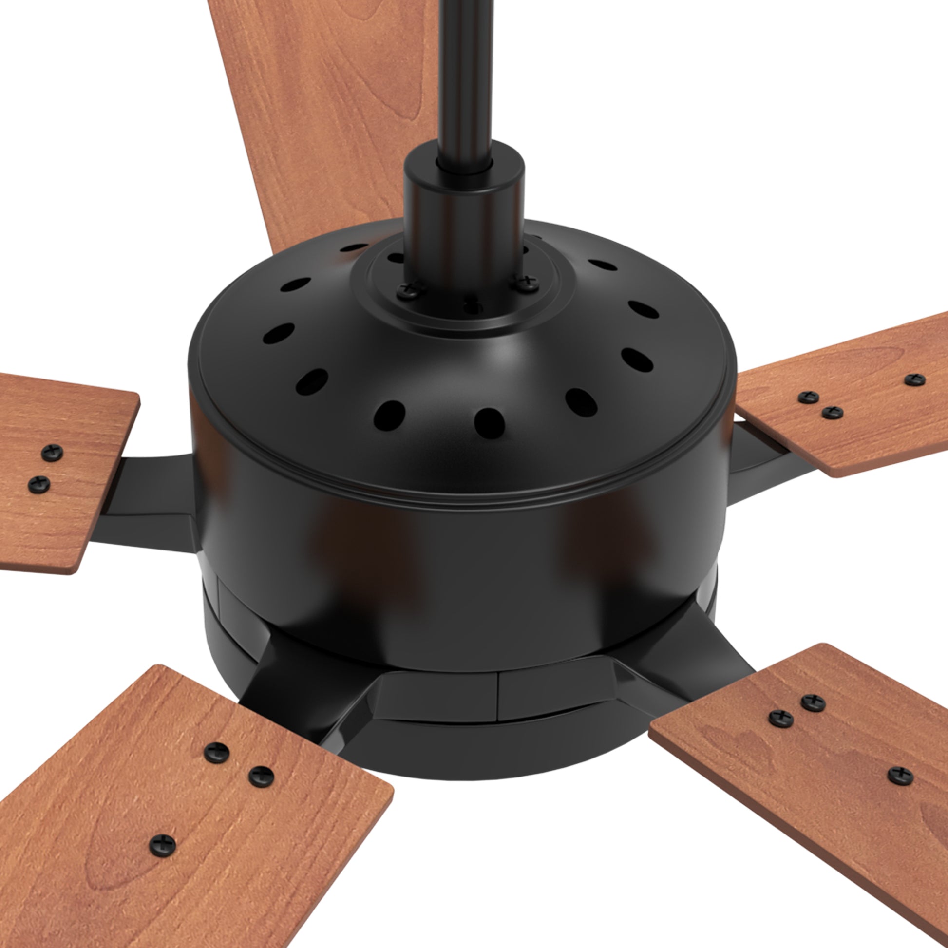 Carro Home APPLETON 56 inch 5-Blade Smart Ceiling Fan with LED Light Kit & Remote Control- Black/Wood Finish (Reversible Blades)