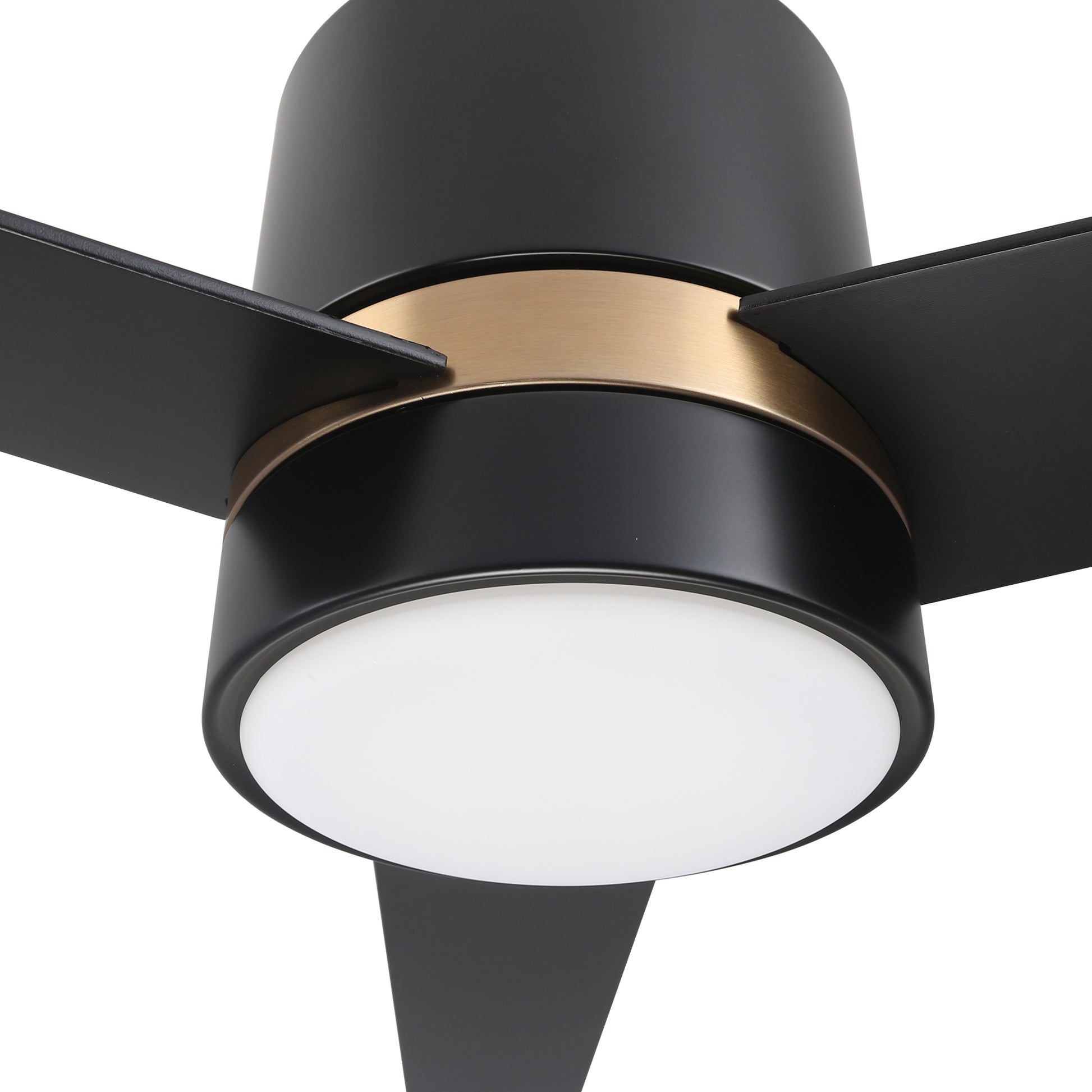 Carro Home RAIDEN 52 inch 3-Blade Smart Ceiling Fan with LED Light Kit & Smart Wall Switch - Black/Black (Gold Detail)